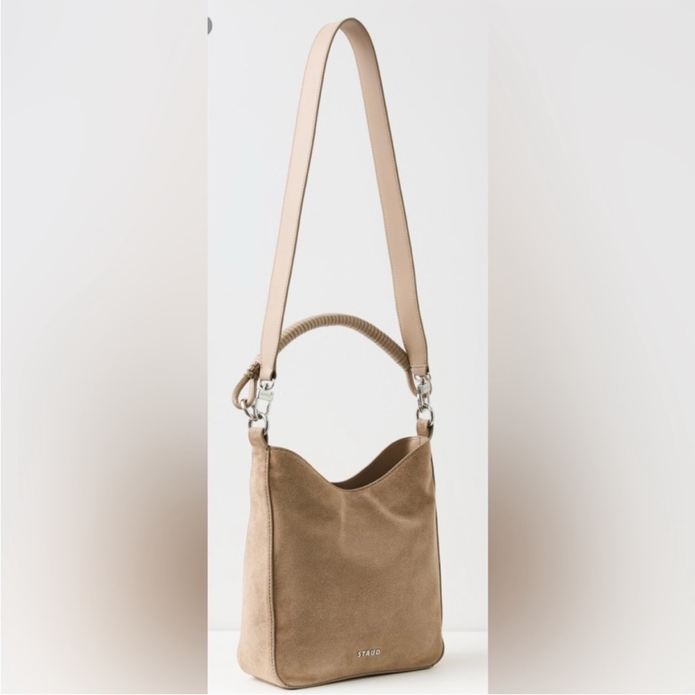 STAUD Mel Suede Shoulder/Crossbody  MEL Bag color Dune